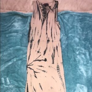 Tan & black maxi dress with slit